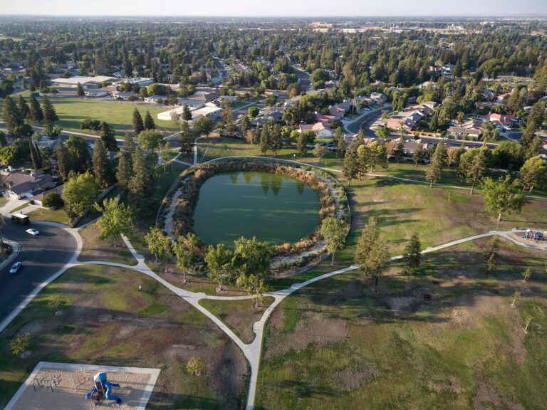 Bakersfield park aerial and waterways